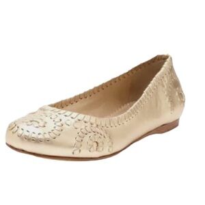 Jack Rogers metallic gold leather ballet flats